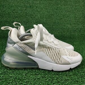 Nike Sneakers Womens 6.5 White Air Max 270 DX0114-100 Metallic Silver Athletic